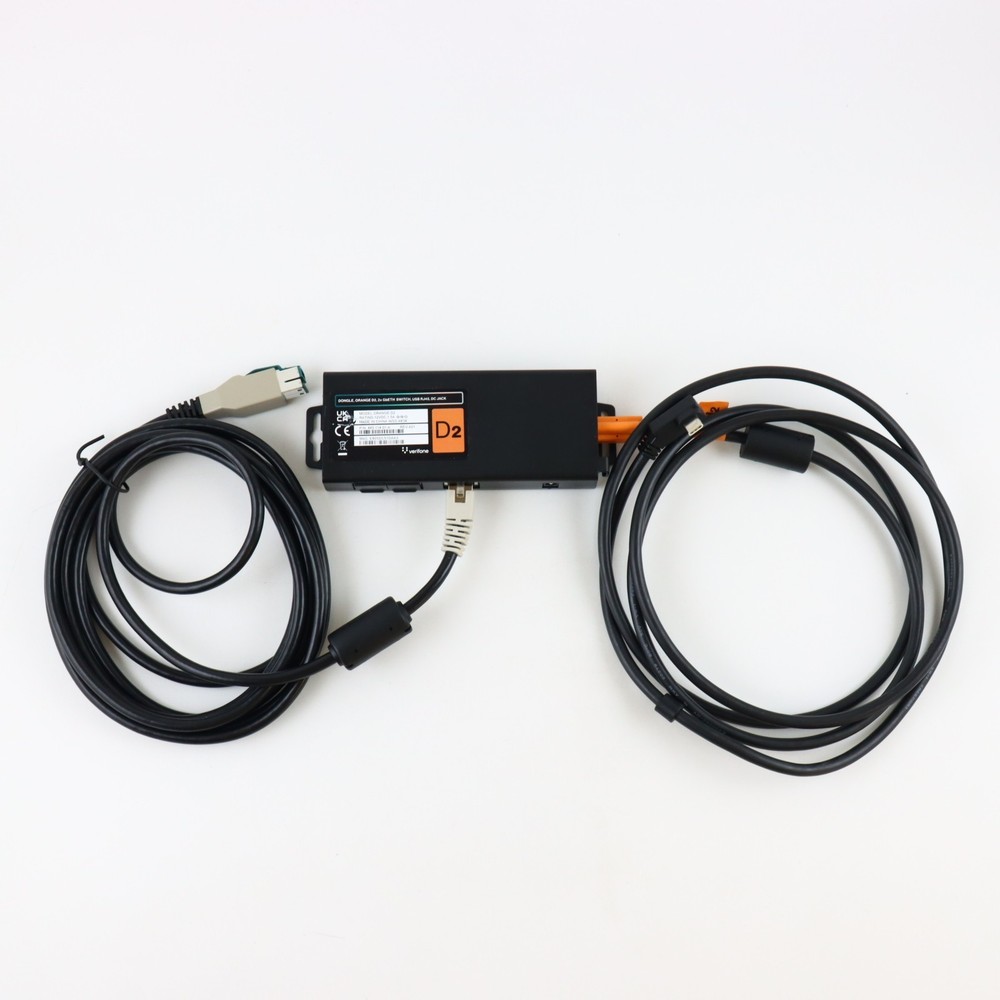 Verifone 445-114-01-A Orange D2 Ethernet Adapter USB-C Dual Gigabit RJ45 Dongle