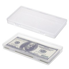 Hipiwe 2 Pack Plastic Cash Box Clear Currency Tray 2 Pack, Transparent