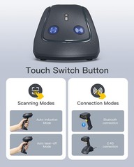 Inateck Wireless Barcode Scanner 2D, QR Code, 2600 mAh Battery, with Smart Base