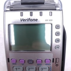 Verifone VX520 CTLS Dual Comm Credit Card POS Machine Silver w/ Adapter Charger