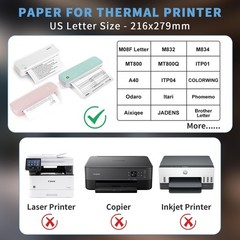 8.5 x 11 inch Thermal Paper 4 Rolls Quick-Dry US Letter Size Thermal Printer …