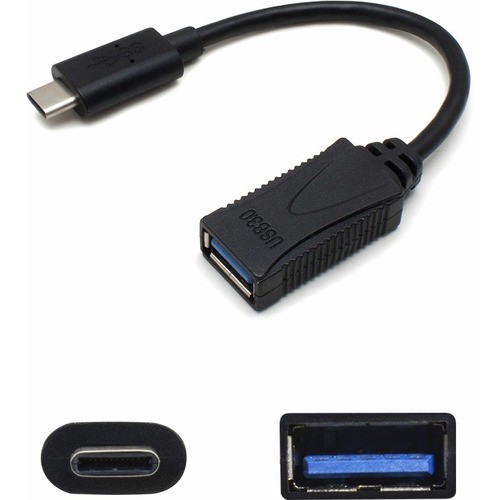 AddOn USB C 3.1 Male to USB A 3.0 Female Black Adapter