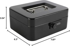Secure and Lightweight Cash Box with Removable Tray – Multiple Colors Available