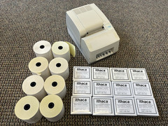 ITHACA 150 100-7565 Black Ribbons 50-90-150 Series Printers Lot of (12) + Paper