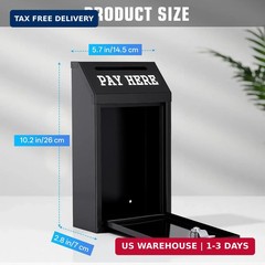 Sumerfnt Locking Cash Box with Slot, Metal Money Donation Box with Lock and 4 Ke