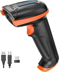 Tera Barcode Scanner Wireless 1D Laser Cordless Reader with Orange