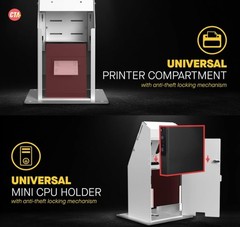 Self Service POS Kiosk Stand w/CPU & Printer for 33lb Displays White