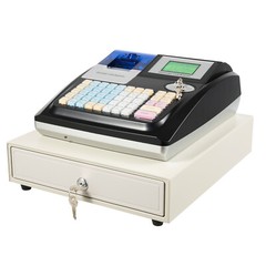 48 Keys Electronic Cash Register Commercial Cash Register with Drawer LED Screen
