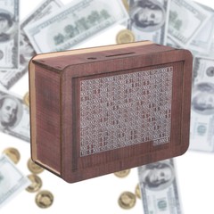 Cash Vault Wooden Savings Box – Wooden Cash Saver Money Box
