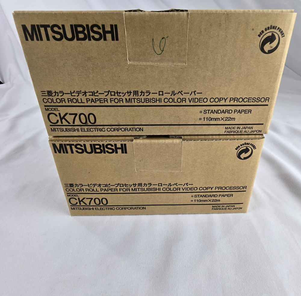Mitsubishi CK 700 Color Roll Paper 2 Rolls New in Box 110mm x 22mm