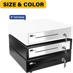 16inch Heavy Duty Manual Push-Open Cash Drawer with 5Bill/5Coin, Removable Till,