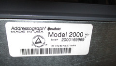 NewBold Addressograph 2000 Electric Card Imprinter Embosser Roller Badge Label