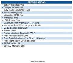Zebra ZQ62-AUWB004-00 Plus Desktop, Industrial, Mobile Direct Thermal Printer