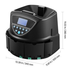 USD Coin Sorter with Screen Display Holds up to 1500 Coins 5 Coin Tubes