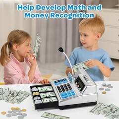 Calculator Cash Register Toy Gift for Kids Age 3, 4, 5, 6, 7, 8+ Year Old, 10…