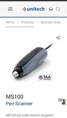 Unitech MS100-4G USB Handheld Pen / Wand Barcode Scanner USB (NEW IN BOX)