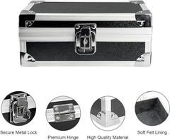 Lockable Cash Box Key Aluminium Alloy Money Storage Single-Row Currency Tray
