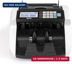 Large Money Counter Machine, USD/EUR/GBP/CAD Counterfeit Bill Detector with LCD