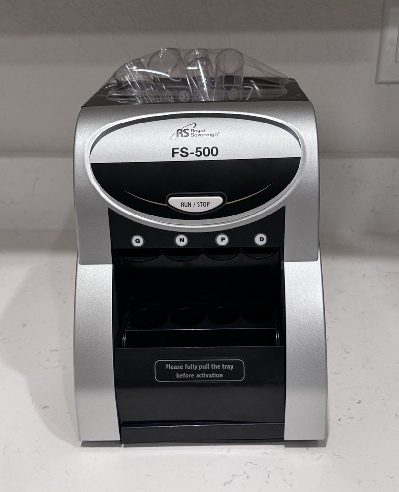 Royal Sovereign FS-500 Electric Digital Coin Sorter Counter, 400 Capacity, Tray