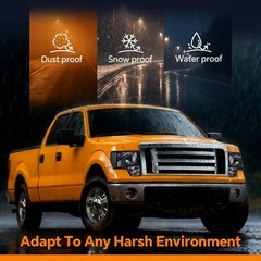 Headlights Pair for Ford F150 2009-2014 Smoky Lens Black Housing Clear Reflector