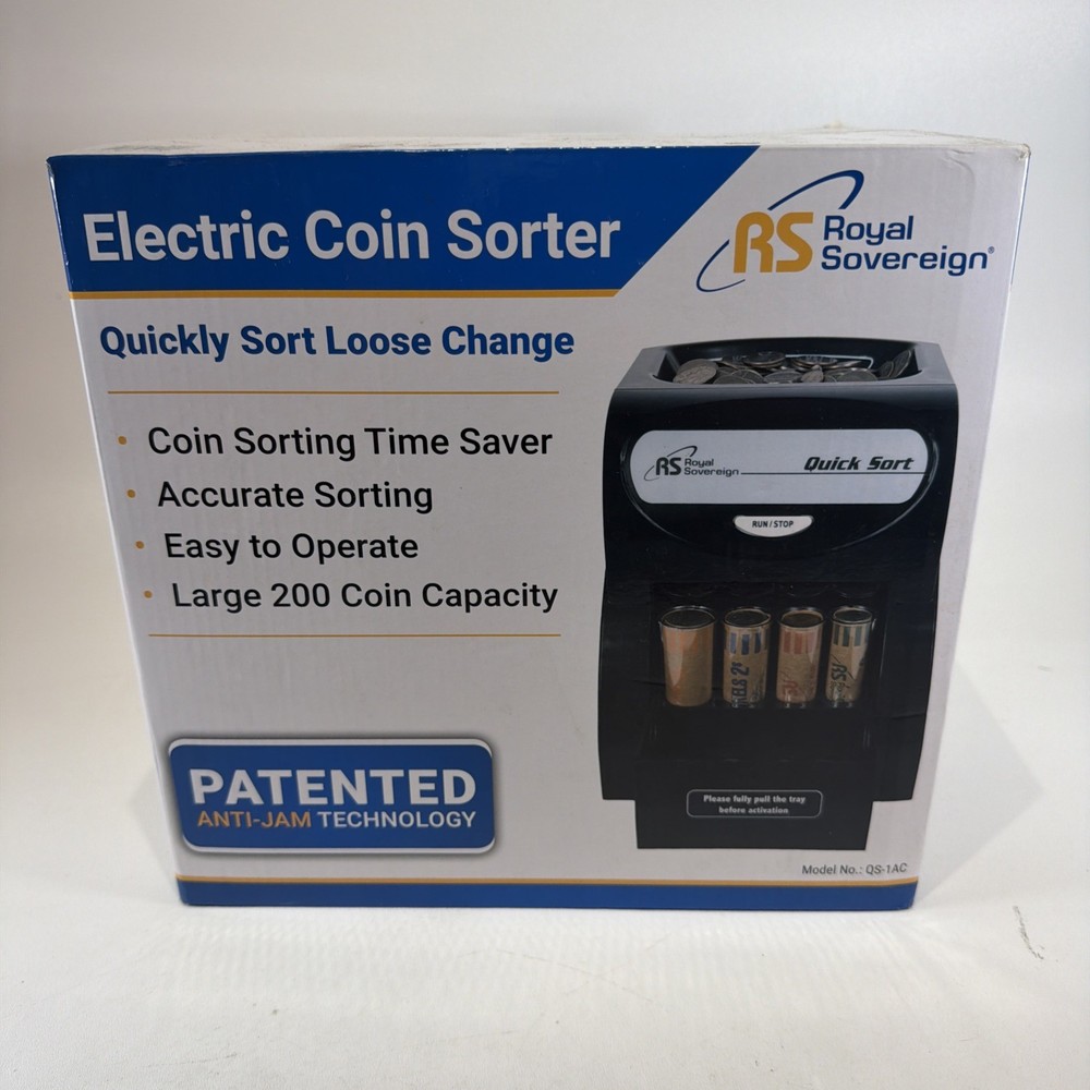 Royal Sovereign QS-1AC Electric Coin Sorter Counter Machine Tested