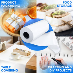 18″ X 13200″ (1100′) Made in USA White Freezer Paper Roll – Moisture-Resistant W