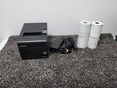 Epson TM-T20III Thermal Serial Receipt Printer With Power Adapter w Thermo Rolls