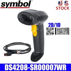 Zebra Symbol DS4208-SR00007WR 2D QR Code Barcode Scanner Reader With USB Cable