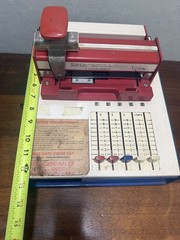 vintage manual credit card machine,”knuckle-buster,”