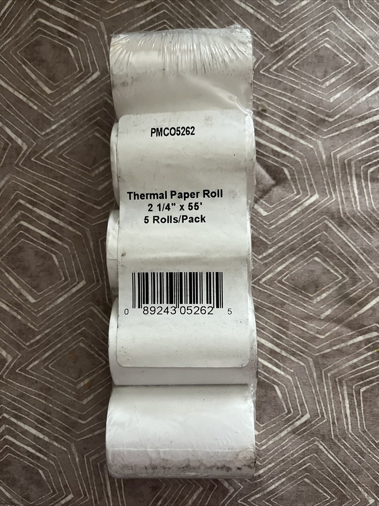 5 Rolls – Direct Thermal Printing Thermal Paper Rolls 2-1/4” X 55’