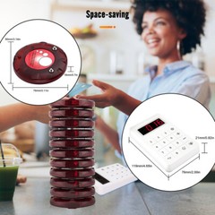 Retekess TD158 Wireless Paging Queuing Calling System 10 Coaster Cafe Clinic Bar