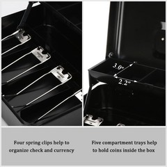 Large Cash Box with Money Tray and Lock – Safe Box for Cash Saving Key Lock M…