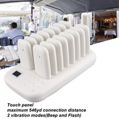 Wireless Calling System 16 Pagers 546yd Transmission 2 Working Modes Touch MIDX
