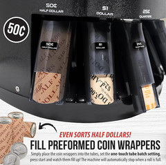 Viper V395 Coin Counter, Sorter, and Wrapper, Sorts All US Coins Including Half