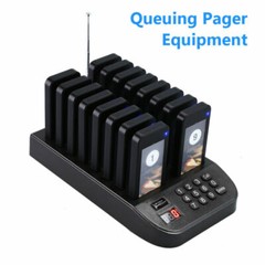 Wireless Restaurant Guest Paging Queuing Calling System Coaster Pager 16 Pagers