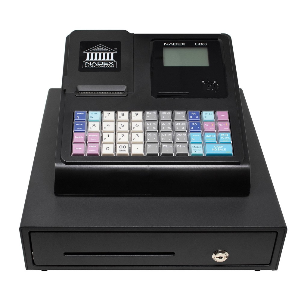 Nadex Coins CR360 Thermal-Print Electronic Cash Register [Black] (nxte-1376)