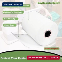 Phenol Free Thermal Paper 3 1/8″ x 230′ ft (Also BPA & BPS Free – 50 Rolls) Clim