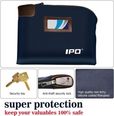 Upgraded Blue Cash Bag with Lock and Keys Secure Storage for Money Valuables