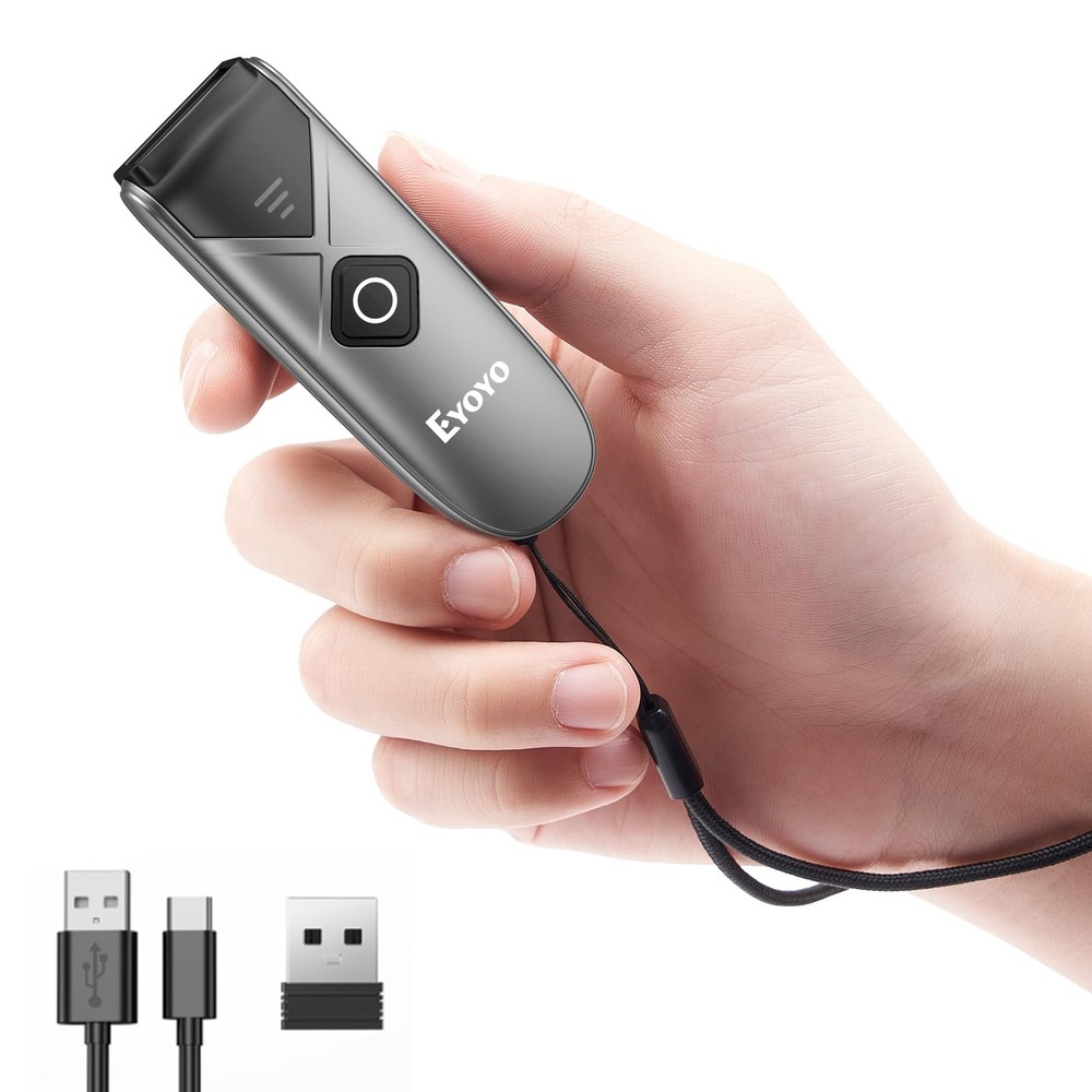 Eyoyo Bluetooth 2D1D Barcode Scanner, Portable Wireless Mini Barcode Reader w…