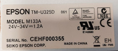 Epson TM-U325D (M133A) Dot Matrix Printer w/ Power Supply and Ribbon Cartridge