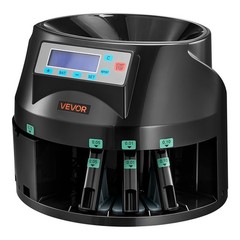 VEVOR Coin Counter Machine 5 Denominations USD Coin Sorter 225 Coins/Min LCD