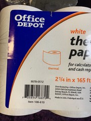 Office Depot Brand Thermal Paper Rolls, 2-1/4″ x 165′, White, new and opened