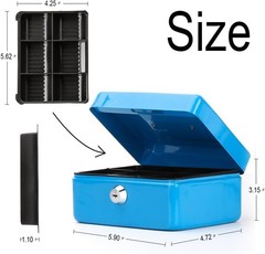 5.9-Inch Waterproof Metal Cash Box with Key Lock – Perfect for Storage & Safety