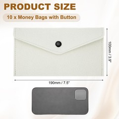 10Pcs Felt Money Bag, Felt Cellphone Sleeve Case Pouch Cash Bag, Beige
