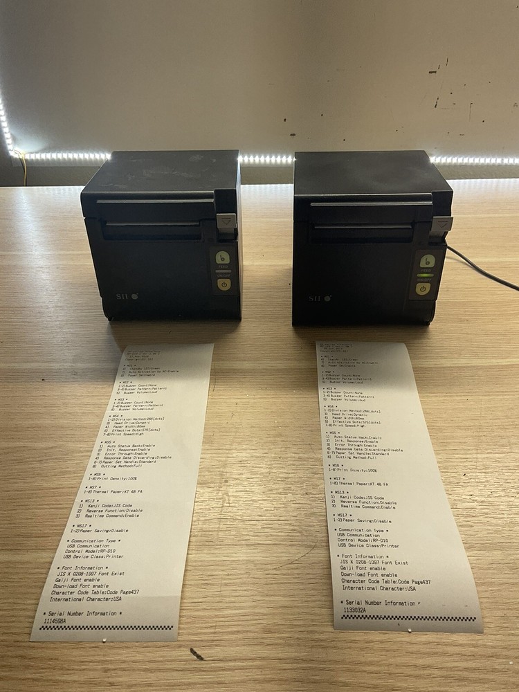 Business Retail RP-D10 SII Thermal Printer RP-D10-K27JI/LOT OF 2/JUA06
