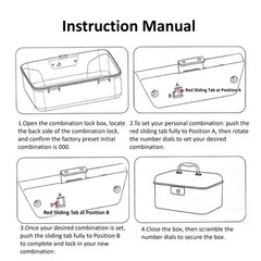 Lockable Storage Box with 3-Digit Combination Lock – Cream White Double Layer