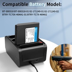 For Zebra TC72 TC70X TC75X Battery Charger Station with Type-C Cable and Adapter
