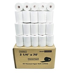 (50 Rolls Coreless) vx520 Special 2 1/4 x 70 thermal (2.25 inches x 70ft) Ver…
