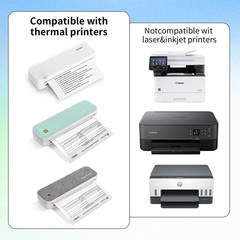 Thermal Printer Paper US Letter QuickDry BPA Free 8.5×11 Inch 100 PCS 4 Roll