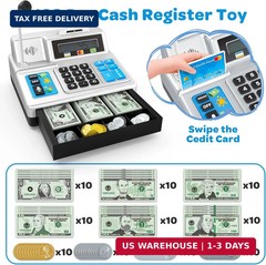Calculator Cash Register Toy Gift for Kids Age 3, 4, 5, 6, 7, 8+ Year Old, 103 P